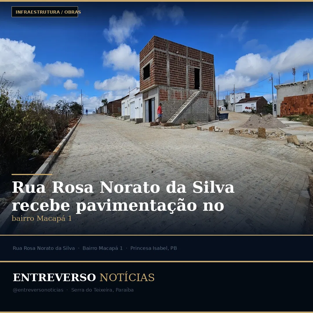 Rua Rosa Norato da Silva recebe pavimentação em paralelepípedos no bairro Macapá 1