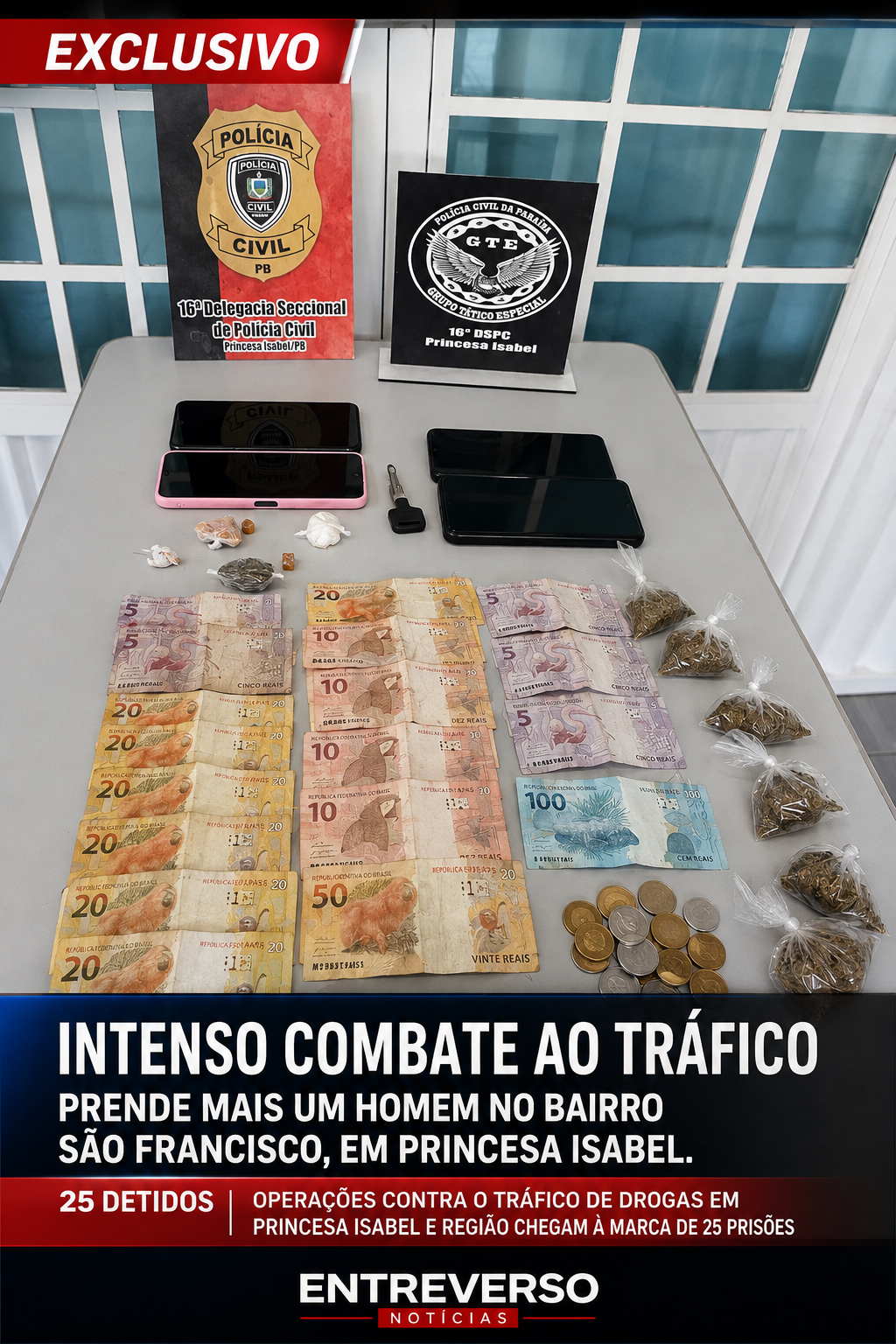 EXCLUSIVO: Homem é preso em flagrante por tráfico de drogas durante operação no bairro São Francisco, em Princesa Isabel