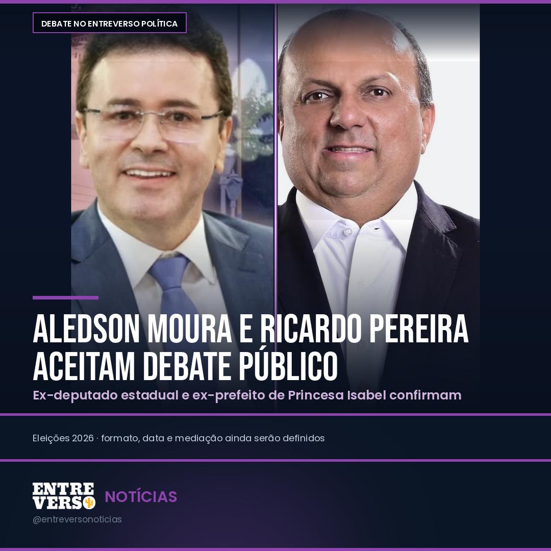 Debate Entreverso TV: Ricardo Pereira e Aledson Moura aceitam embate que promete movimentar a Serra do Teixeira