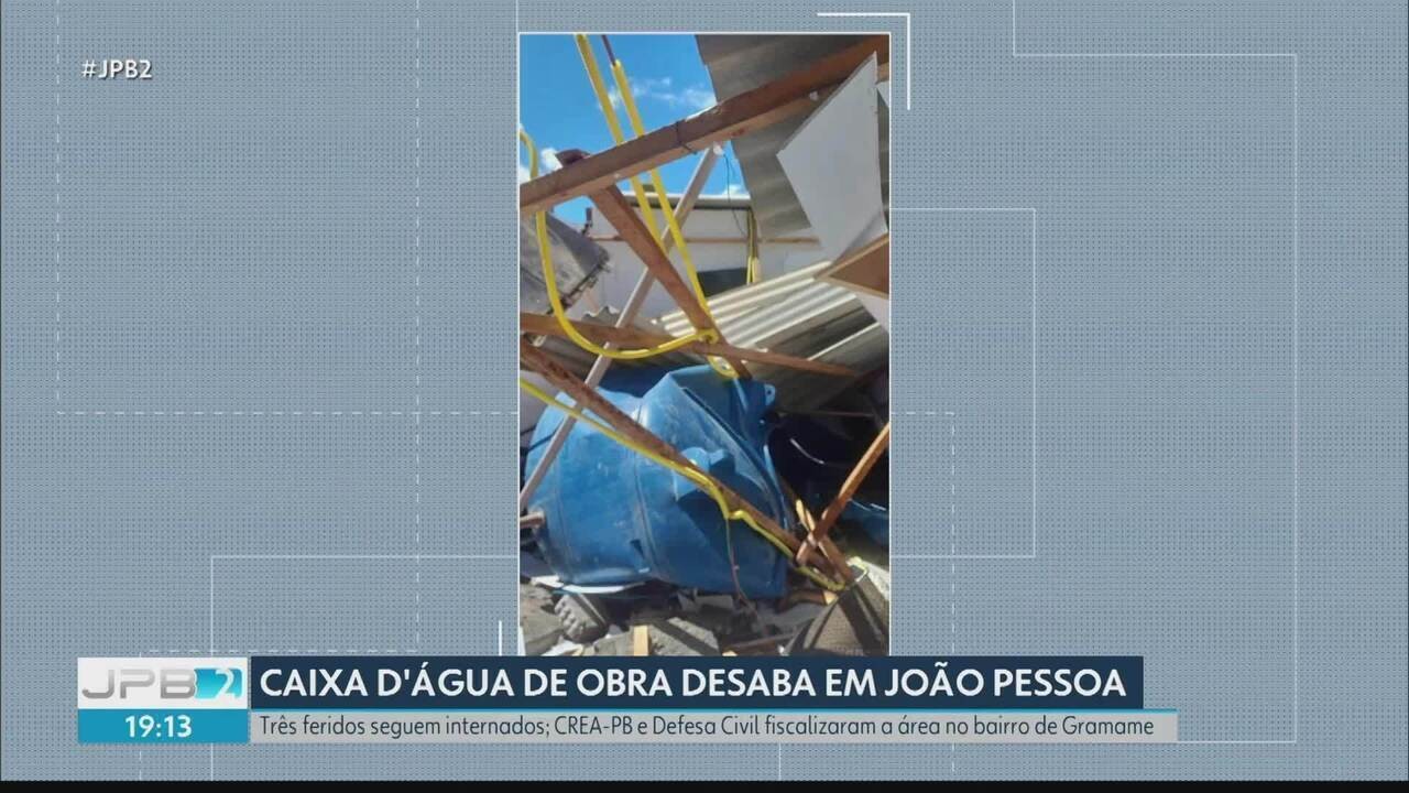 Dois trabalhadores recebem alta de hospital após após queda de caixa d’água em obra, em João Pessoa