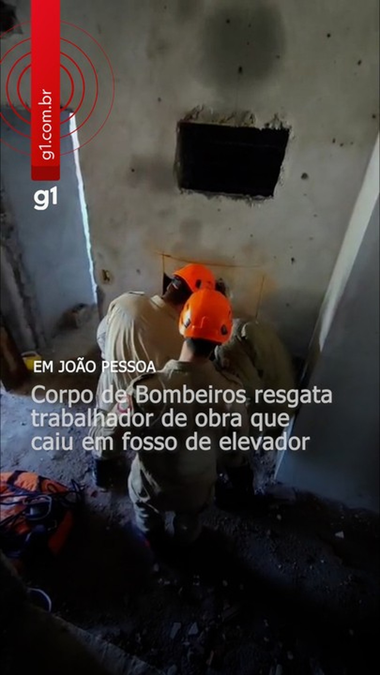 Trabalhador de obra fica ferido após cair em fosso de elevador, em João Pessoa