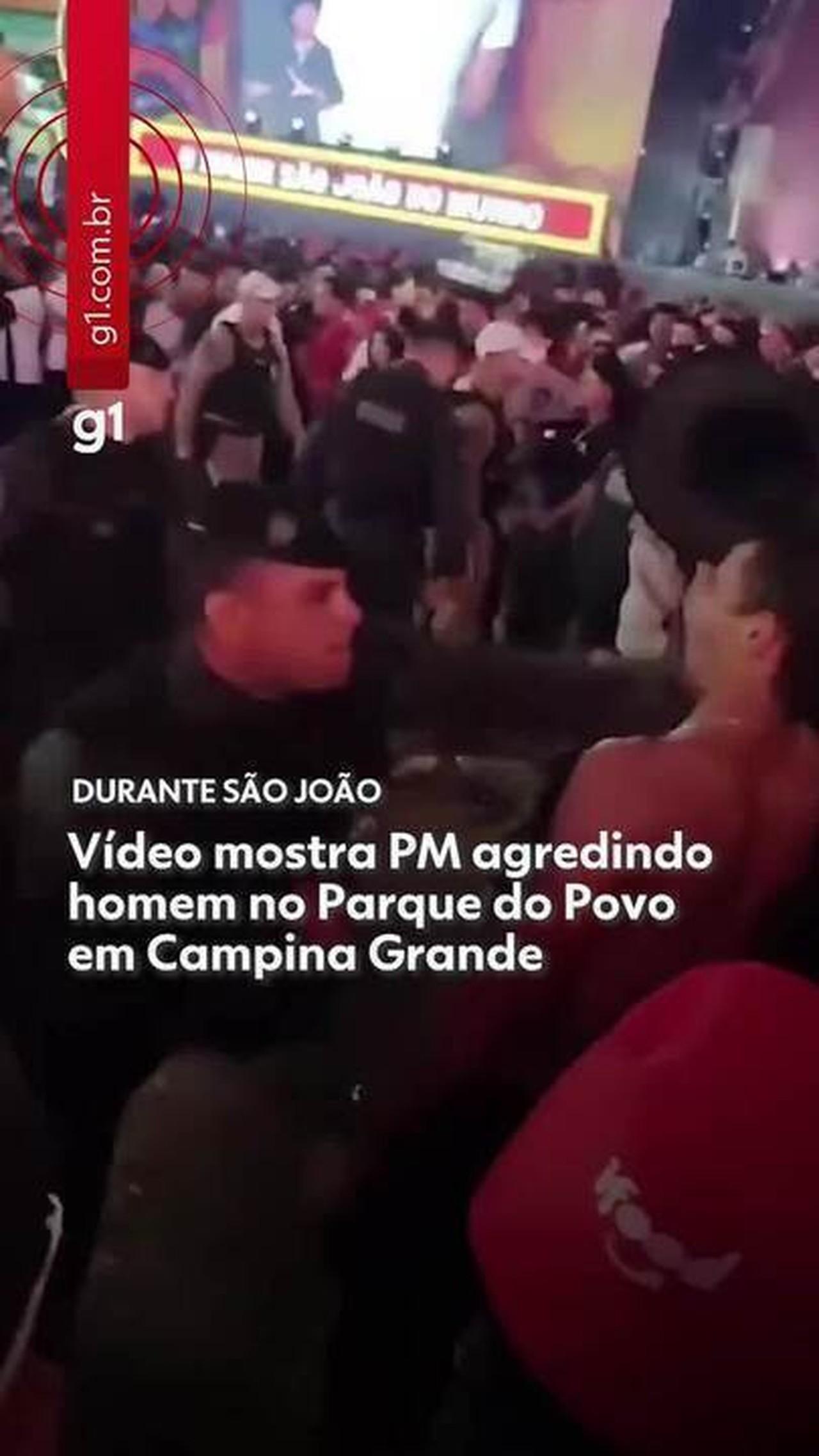 Policial é flagrado agredindo homem durante o São João de Campina Grande; PM afasta agente do cargo 