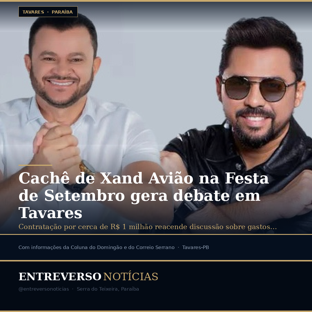 Show de Xand Avião por cerca de R$ 1 milhão na Festa de Setembro divide opiniões em Tavares
