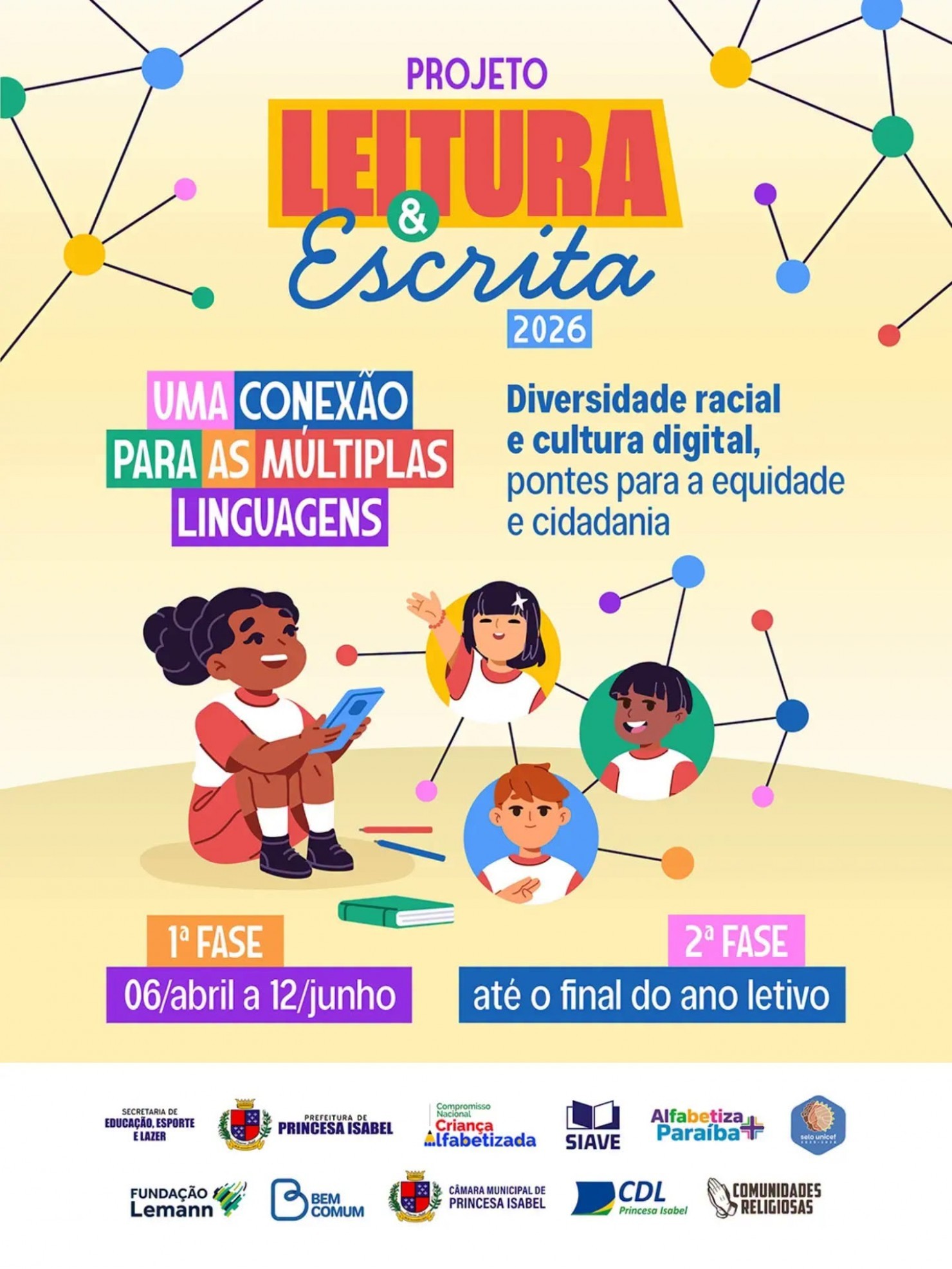 Projeto Leitura & Escrita 2026 segue nas escolas de Princesa Isabel com foco em diversidade racial e cultura digital
