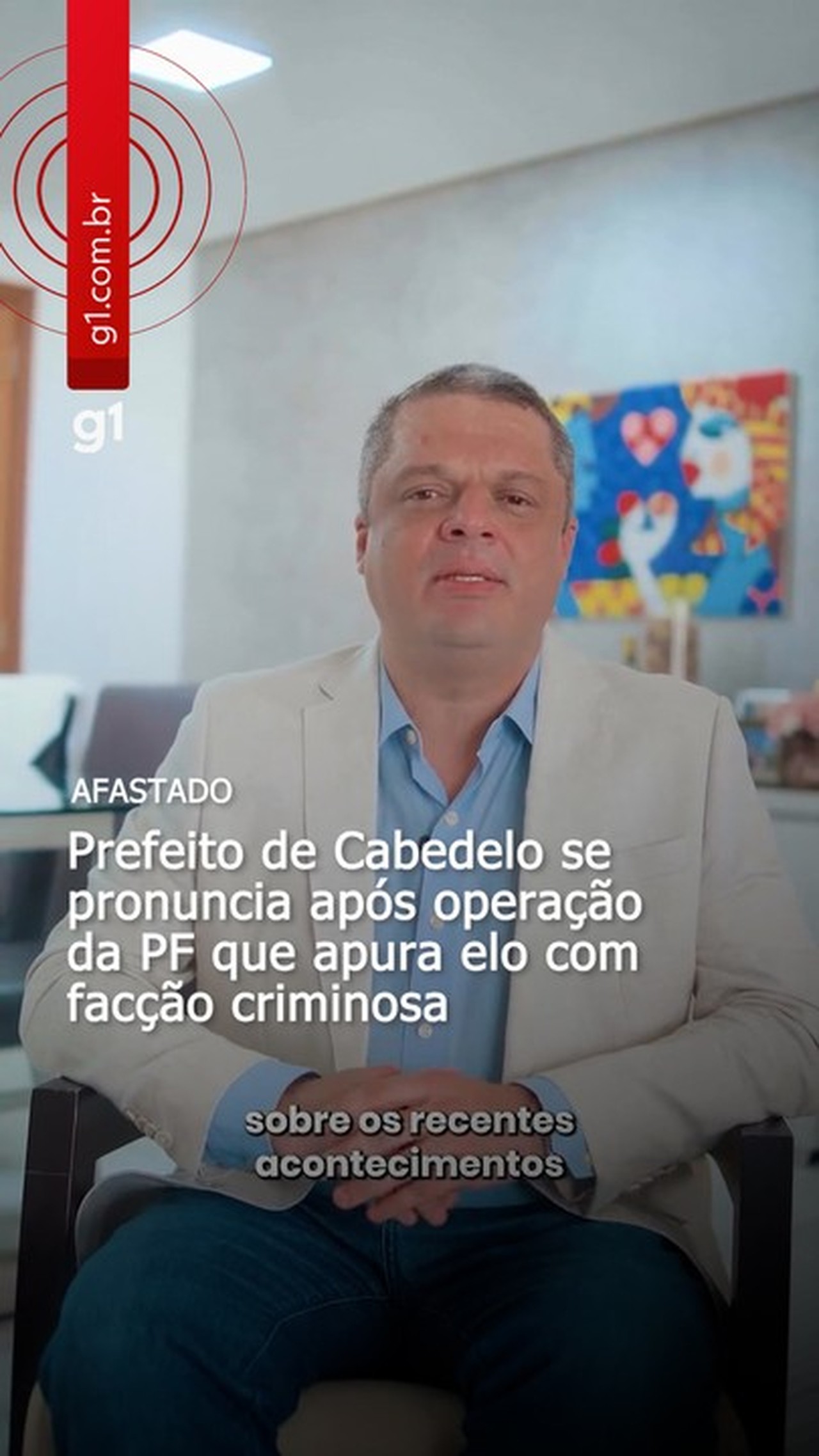  'Não cometi nenhum ato ilegal', diz prefeito afastado de Cabedelo após operação que investiga elo com facção criminosa 
