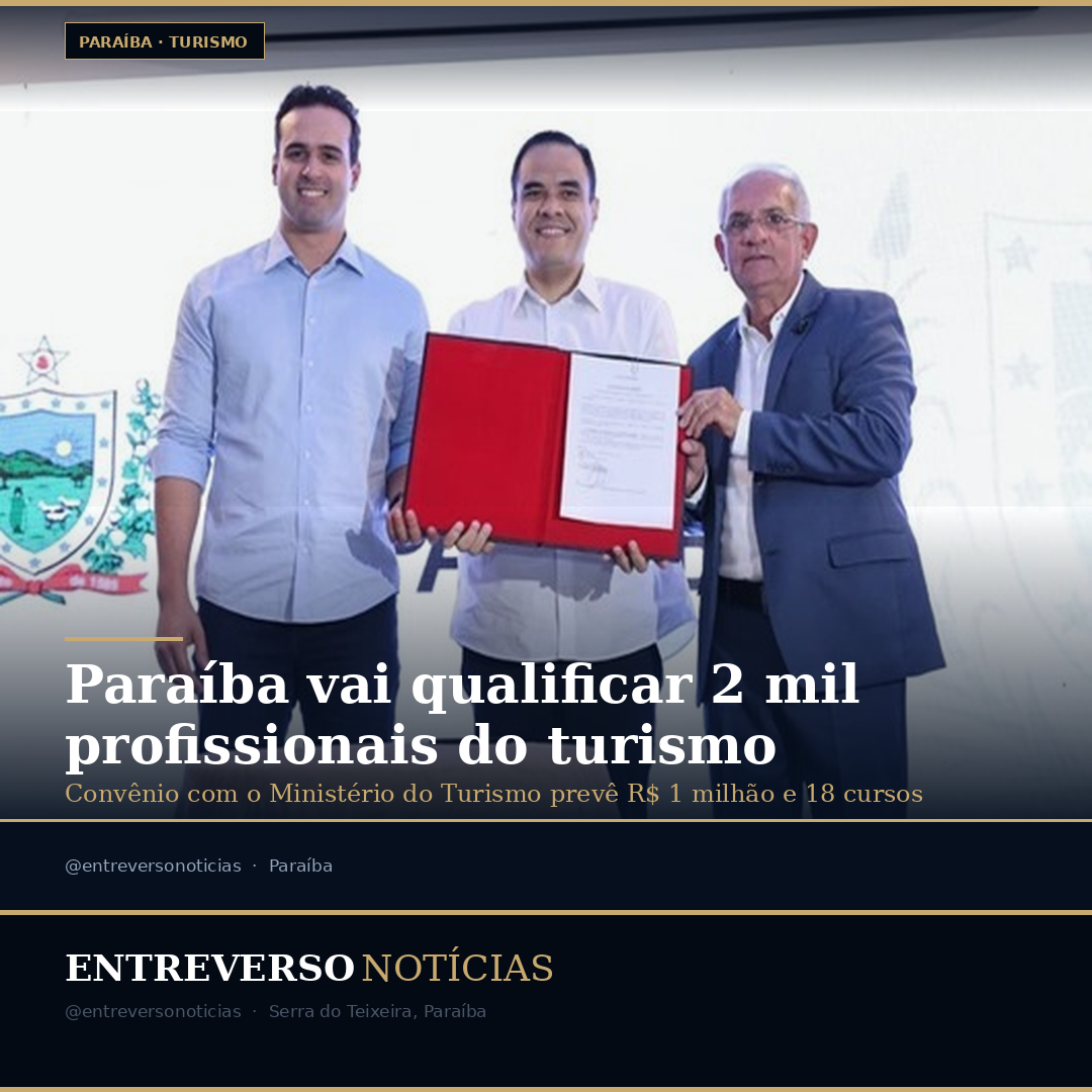 Paraíba vai qualificar 2 mil profissionais do turismo; convênio prevê R$ 1 milhão e 18 cursos