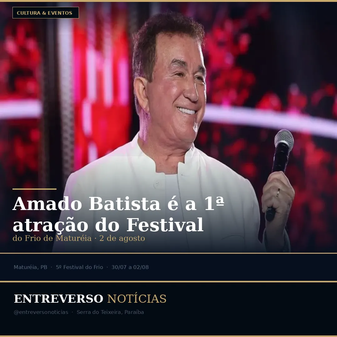Amado Batista é a primeira atração confirmada do 5º Festival do Frio de Maturéia